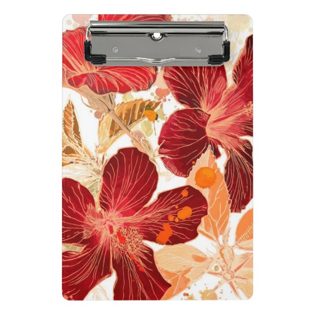Mini Porte-bloc Fleur de ketmie - peinture 2 d'aquarelle (Devant)