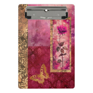 Mini Porte-bloc Fleur de style rose rose chaud