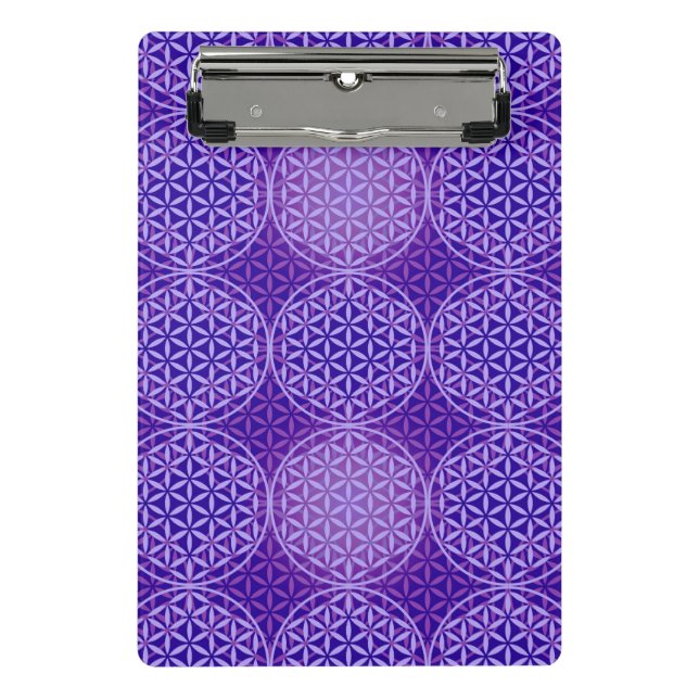 Mini Porte-bloc Fleur de vie - motif de timbre - violet (Devant)