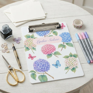 Mini Porte-bloc Fleur d'hydrangea aquarelle personnalisée