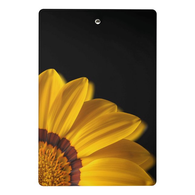 Mini Porte-bloc Fleur jaune sur arrière - plan noir (Dos)