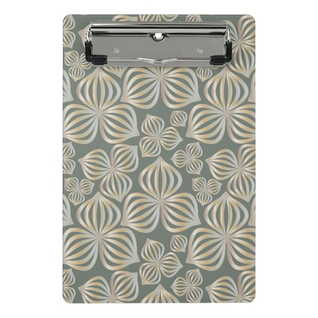Mini Porte-bloc fleurs abstraites gris doré sans soudure + vos idé (Devant)