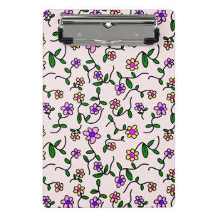 Mini Porte-bloc Fleurs colorées, Motif Floral, Verdure, Boho