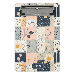 Mini Porte-bloc Fleurs de campagne modernes en rose et bleu