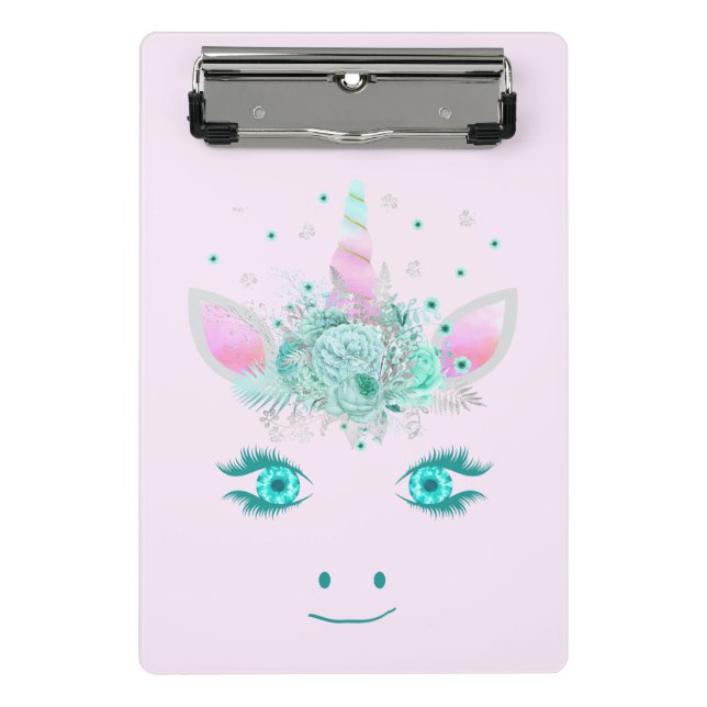 Mini Porte-bloc Fleurs de Licorne Mignonne Fabuleuse Visage 1 (Devant)