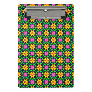 Mini Porte-bloc Fleurs florales colorées Jaune Motif