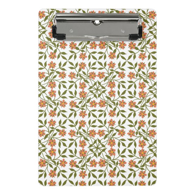 Mini Porte-bloc Fleurs orange, Motif Floral, Verdure, Boho (Devant)