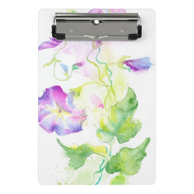 Mini Porte-bloc Fleurs peintes de convolvule d'aquarelle (Devant)