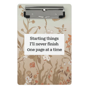 Mini Porte-bloc Fleurs Rétro Démarrant Des Choses Que Je Ne Finira