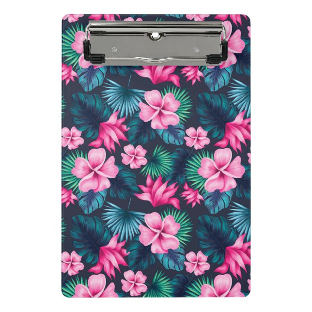 Mini Porte-bloc Fleurs roses avec Feuilles verts Partern-79066 (Devant)