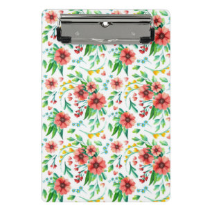 Mini Porte-bloc Fleurs roses peintes à la main Motif Floral-23498