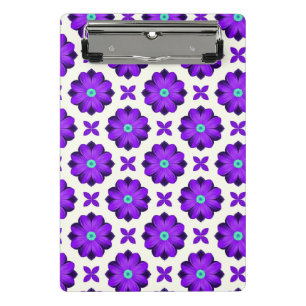 Mini Porte-bloc Fleurs violettes et motifs de feuilles vibrants