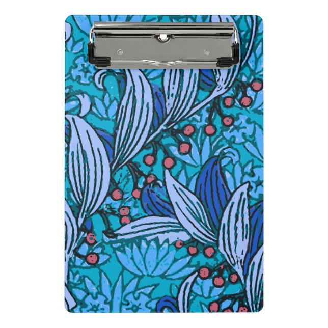 Mini Porte-bloc Floral bleu ancien Boho moderne (Devant)