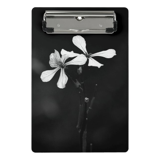 Mini Porte-bloc floral noir et blanc minimal (Devant)