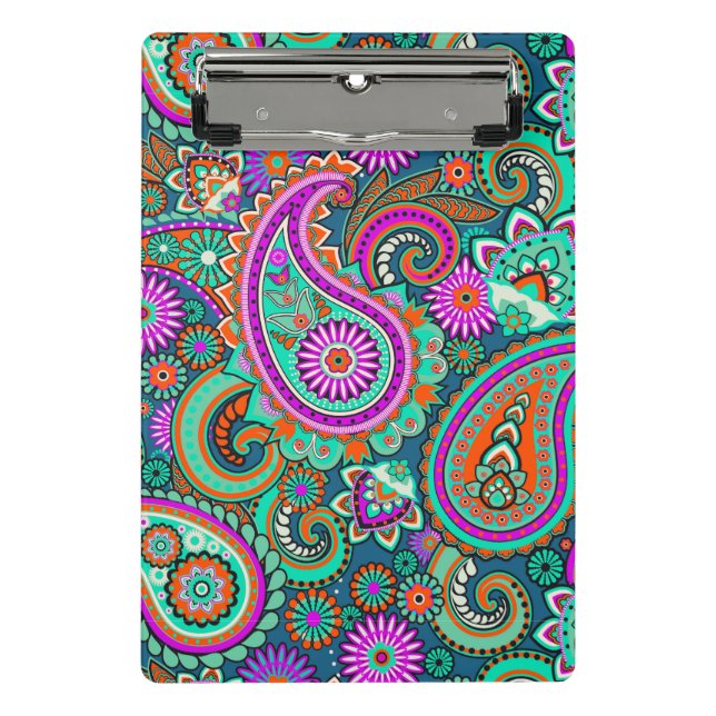 Mini Porte-bloc Floral Paisley sans couture motif II + vos idées (Devant)