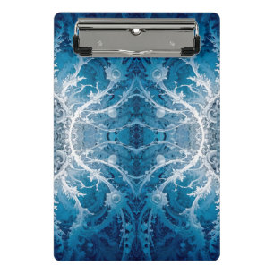 Mini Porte-bloc Flux cosmique sacré - Symétrie argent bleu
