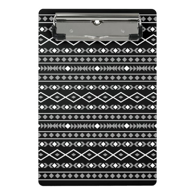 Mini Porte-bloc Formes Aztec Motif gris noir (Devant)