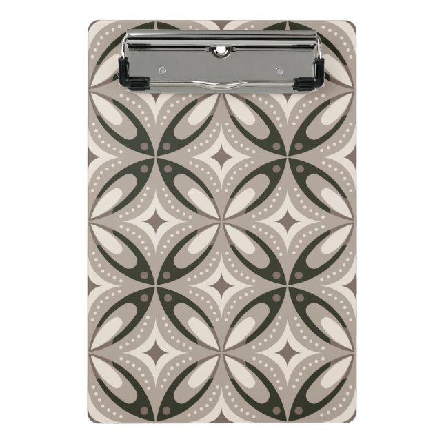 Mini Porte-bloc Formes circulaires rétro beige et marron (Devant)
