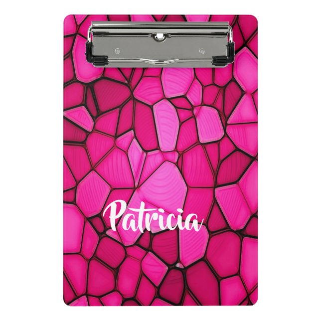 Mini Porte-bloc Formes en pierre rose à motif (Devant)