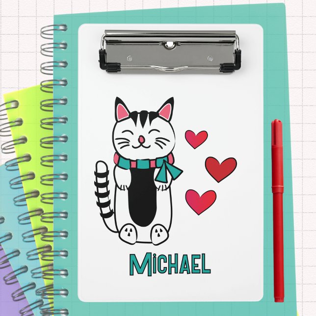 Mini Porte-bloc Funny Cat Cartoon Personalized Back to School (Créateur téléchargé)