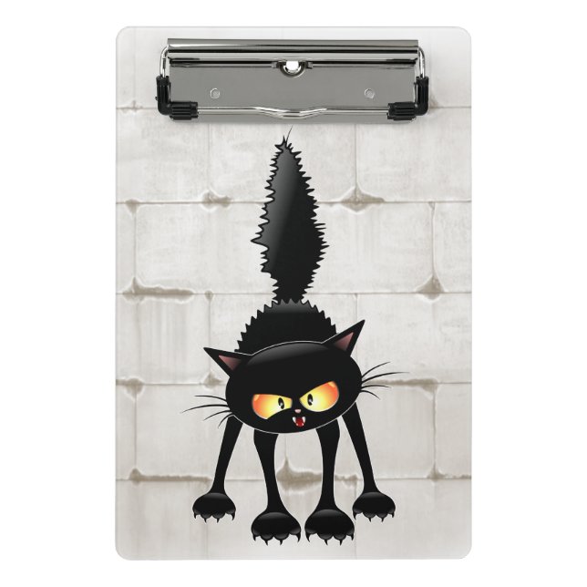 Mini Porte-bloc Funny Fierce Black Cat Cartoon  (Devant)