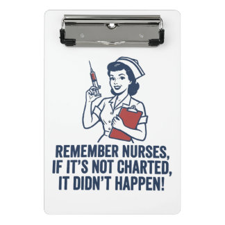 Mini Porte-bloc Funny Nurse Charting Quote Vintage Retro Nursing 