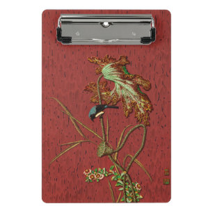 Mini Porte-bloc G.A. Audsley Vintage Rouge Oiseau Japonais Lotus A