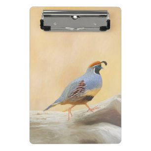 Mini Porte-bloc Gambrel's Quail Painting Original Bird Art