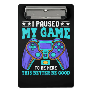 Mini Porte-bloc Gamer Shirt Boys Hommes Enfants Ados A Interrompu 