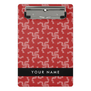 Mini Porte-bloc Garland de Noël, Rouge, Votre nom, Personnaliser