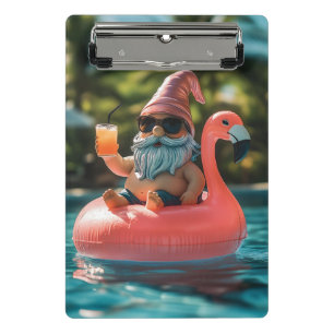 Mini Porte-bloc Gnome d'été en lunettes de soleil sur flotteur de