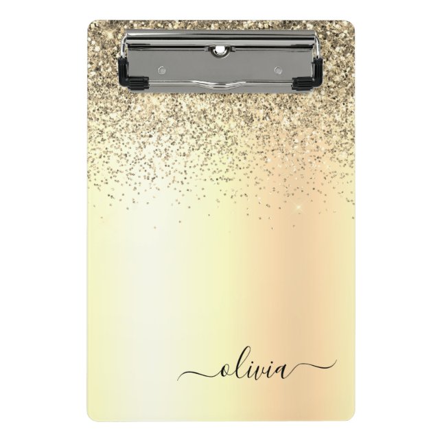 Mini Porte-bloc Gold Parties scintillant Girly Luxe Moderne Monogr (Devant)
