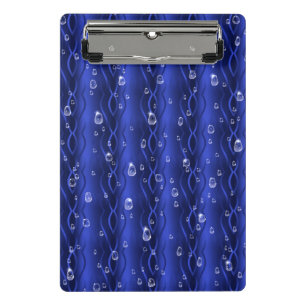 Mini Porte-bloc gouttes de pluie sur le métal bleu