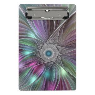 Mini Porte-bloc Grande Fleur colorée Abstraite Trippy Fractal Art