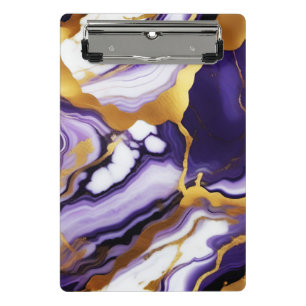 Mini Porte-bloc Gras Trendy violet jaune or faux marbre