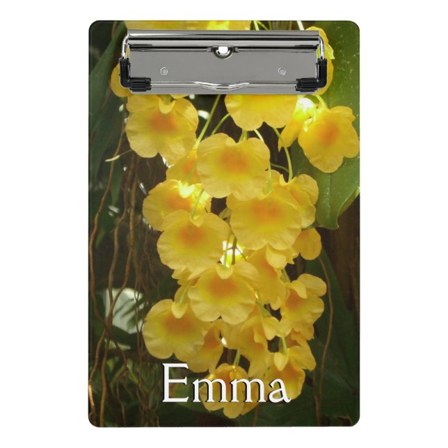 Mini Porte-bloc Hanging Yellow Orchids Tropical Flowers (Devant)