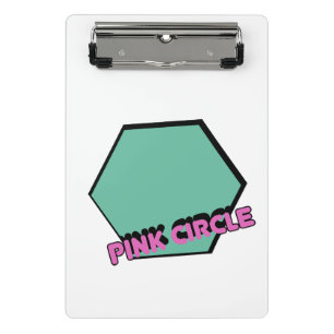 Mini Porte-bloc Hexagone vert vintage avec texte rond rose