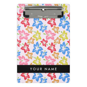Mini Porte-bloc Hibiscus Coloré, Motif De Fleurs, Votre Nom