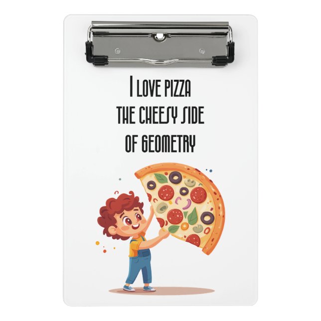 Mini Porte-bloc "I Love Pizza : The Cheesy Side of Geometry" drôle (Devant)