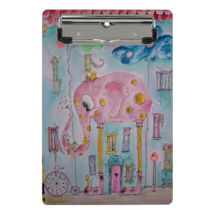 Mini Porte-bloc Illustration d'éléphant fantaisiste mignonne
