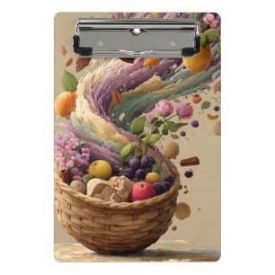 Mini Porte-bloc Illustration numérique d'un panier de fruits et de