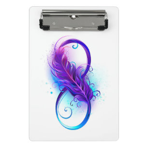 Mini Porte-bloc Infinity with purple feather