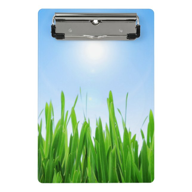 Mini Porte-bloc Jardin à l'herbe verte avec conception de ciel ble (Devant)