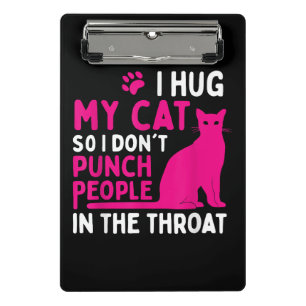 Mini Porte-bloc J'embrasse mon chat pour ne pas frapper les gens -