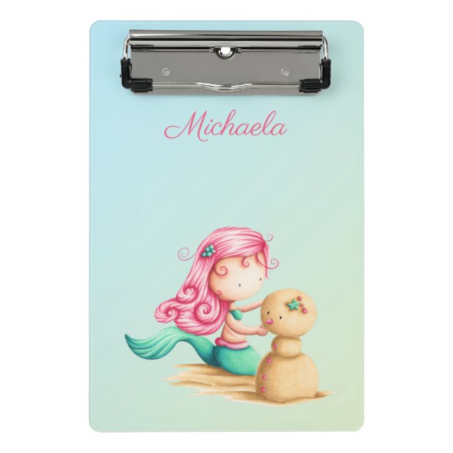 Mini Porte-bloc Joli Bonhomme de Sable de Sirène (Devant)
