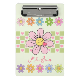 Mini Porte-bloc Joli sourire aux fleurs Nom personnalisé