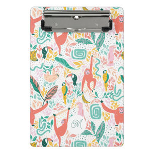 Mini Porte-bloc Jolis Animaux de la Jungle Colorés Monogramme