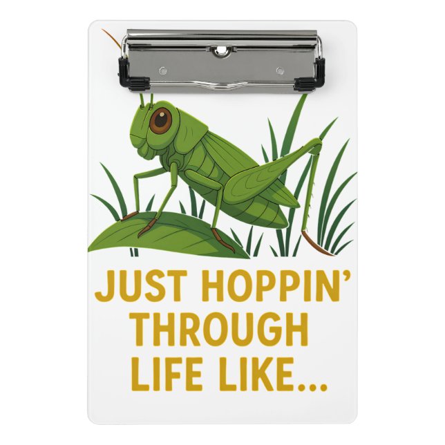 Mini Porte-bloc "Just Hoppin’ Funny Grasshopper Art" (Devant)