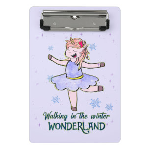 Mini Porte-bloc Kawaii Unicorn   Marcher en hiver