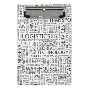 Mini Porte-bloc La LOGISTIQUE modèle avec des mots